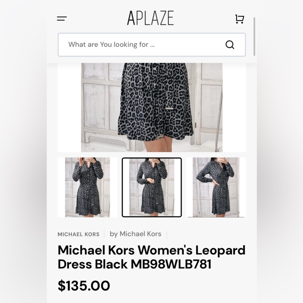 Michael Kors Black and Gray Leopard Print Slinky Mini-Dress - Picture 10 of 10